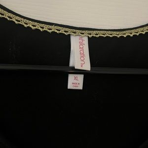 Black dress with gold sequin pocket